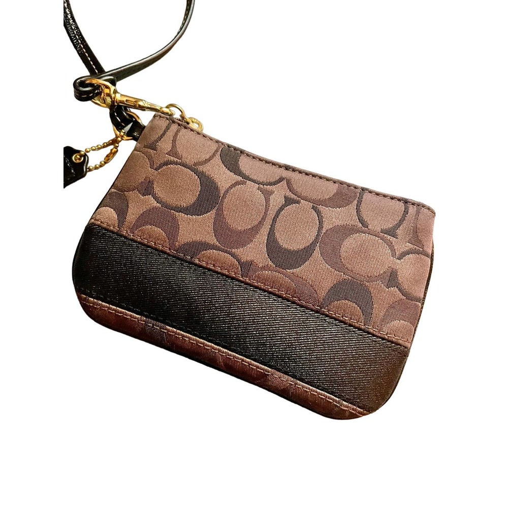 Coach Signature Stripe Wristlet - NWOT